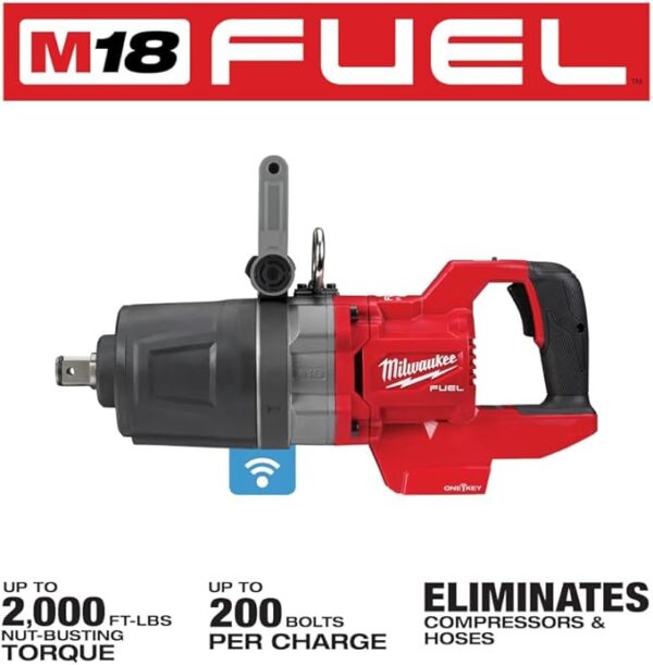 milwaukee – llave de impacto 1" m18 fuel (kit con 2 baterías y cargador)